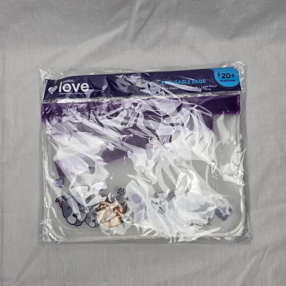 Petco Love Reusable Zip Bags Food Grade Leak Proof 15 Bags 3 Sizes New Sealed - Picture 6 of 13